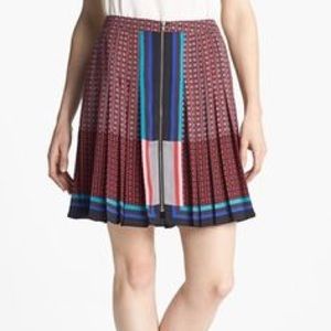 Halogen Pleated Front Zip Printed Skirt
